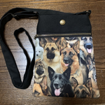 シェパードいっぱい柄のスマホポシェット