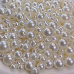 50g  6mm/8mm/10mm/12mm  穴ありアクリルパーツ　パール　手作り素材    