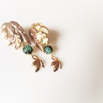ヴィンテージリーフピアス vintage pierced earrings leaves2 <PE-lfgr>
