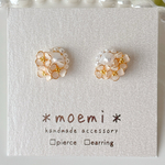 【受注制作】花と淡水パールピアス・イヤリング