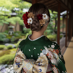 林檎と薔薇のヘッドドレス　ヘアアクセサリー　結婚式　ドレス　髪かざり　花嫁ヘア　ウェディング