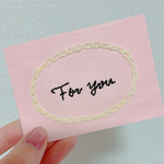 小さめピンクのFor youカード（紙刺繍）