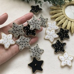 《ヘアゴム/ポニーフック》ビッグスター ビーズ刺繍 星