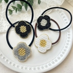 フラワーヘアゴム（ビーズ刺繍）【受注生産】