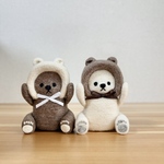 お互いに憧れてた仲良しクマさんたち＊羊毛フェルトのマスコット2体セット【受注生産】