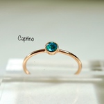 再販・クリスタルの華奢リング《3㎜ラウンド・ブルーラグーン》