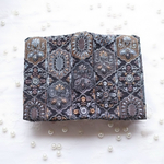 【再販6🫧】インド刺繍生地で仕立てた特別な『文庫本専用』ブックカバー【アンティークブラックシュガー】