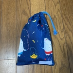 お箸が縦に入る☆なわとび柄 巾着 名前シール付き