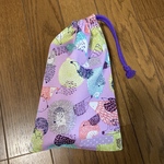 名前シール付き☆お箸が縦に入る☆ハリネズミ柄 紫