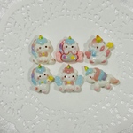 【6個】 ユニコーン デコパーツ 樹脂パーツ ハンドメイド DIYパーツ アクセサリーパーツ 貼り付けパーツ カボション ホイップデコ 動物 アニマル ゆめかわ