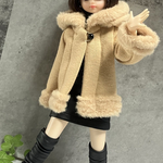 裏起毛あったかハーフコート☆22㎝ドールの洋服(着せ替え服)ドール防寒アウタードールコート☆キャメル系