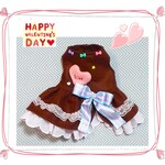 専用　犬服 バレンタインワンピース／チョコレートカラー　送料無料　vtw-01