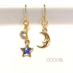 全６色☆アシンメトリー月×星ピアス/イヤリング