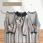 𖥣𖥧𖤥 限定販売＋秋冬＋千鳥格子のワンピース☆バルーン袖のワンピース☆千鳥格子☆ぽわん袖☆選べる着丈☆選べる袖丈☆カスタムオーダー☆オーダーメイド☆モノトーン*⋆ チェック𖥣𖥧𖤥