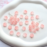 オリジナル作品★10.5mm 桜　芝桜　日々草　お花のガラスビーズ ピンクグラデーション