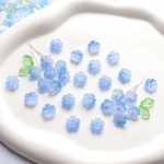 オリジナル作品★10.5mmネモフィラ　勿忘草　日々草　お花のガラスビーズ  ブルーグラデーション