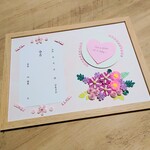 赤ちゃん誕生のお祝いに👶クイリングのお花が可愛い命名紙（ピンク）