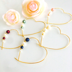 秋冬マットパールハートピアス♡