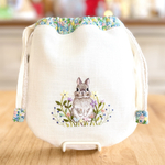 うさぎの刺繍巾着【受注品】