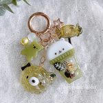 green tea♬.*ﾟくまちゃんメロンパンとドリンクシェイカーレジンキーホルダー 