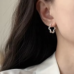 −𝗡𝗘𝗪− silver925コーティング マット お花 フラワー ふわふわ フープ デザイン シルバー シルバー925 SV シンプル【P-038】