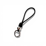 3way Leather Charm｜レザーチャーム ブラック バッグチャーム キーチャーム スマホストラップ シンプル ミニマル 黒 シルバー レザーハンドストラップ スマホハンドストラップ