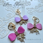 【Prima Ribbon（プリマ・リボン）】可愛さと上質さをひとつに結んで　ピンク系カラー　りぼん　リボン　バレリーナ　キーホルダー　バッグチャーム　ピンク　プレゼント