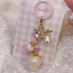 ミニいちご付きストロベリーめじるしチャーム（ピンクいちご）