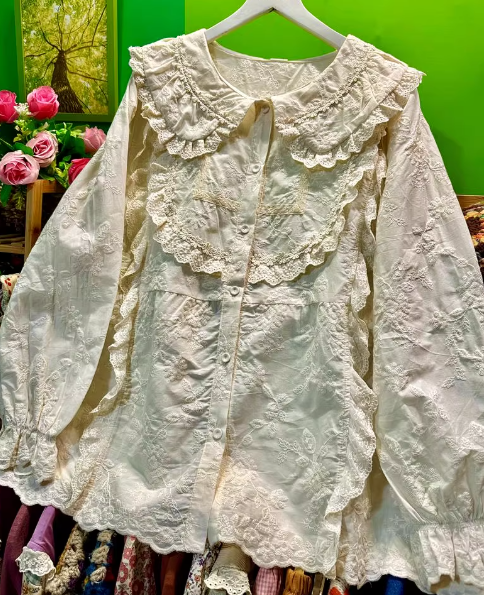 刺繍の上着 長袖のゆったり した 上着 6,300円