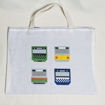 【手刺繍】ネームタグ付き　お名前刺繍サービス　電車レッスンバック
