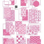 【minne限定カラー】chan.ce オリジナルコラージュシート　⑦桃色ピンク　2枚入り  お正月　和装　和コラ　背景　シンプル　グリーン