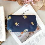 ダーツポーチ / 花柄刺繍フルール【ネイビー】
