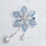 雪の結晶と雪玉のヘアクリップ