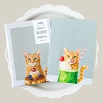 猫とメロンソーダのメモ用紙 | A7サイズ パンケーキ レトロ喫茶 茶トラ猫