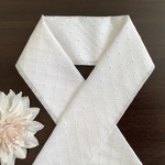 ローン刺繍レースの半襟　ホワイト／半衿