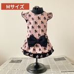 35%off☆プードル柄なお洋服(ピンク系ワンピース　Ｍサイズ)　犬服(送料込み価格)