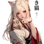 1月新作【招き猫】人物ステッカー