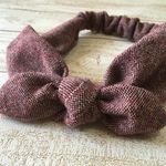 リボンヘアバンド キッズ ＊ネップツイード ワイン