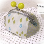 がま口　＊みどりの葉っぱ、あおい葉っぱ＊