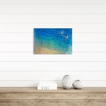 ショートビーチ　スターフィッシュと青い海　アートパネル 壁飾り 20×30 レジンアートパネル　エポキシ　珊瑚砂　台所　玄関