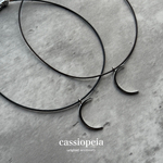 【NEW】moon necklace 【Black】no.11 ネックレス　ステンレス　錆びにくい　ウィメンズ　メンズ　ギフト　オールステンレス　cassiopeia   カシオペア　月　マグネット