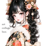 257 art collage box 人物ステッカー