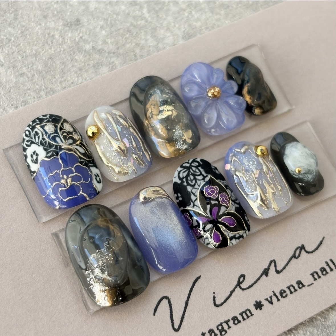 和柄ネイルチップ フルオーダー 成人式ネイル 振袖ネイル 袴ネイル