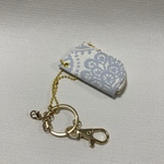 超軽量 ミニチュア コインエルファス キーリング チャーム🔑 クロコホワイト
