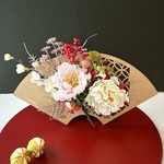 お正月飾り 市松模様 プリザーブドフラワー