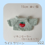 CRS-022 🍓いちごセーター （ライトグリーン）15cmぬい服