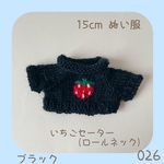 CRS-026 🍓いちごセーター （ブラック）15cmぬい服