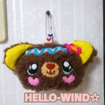 ⚫️︎ヒッピーくまちゃんフェルトお花付きキーホルダー●