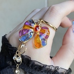 〜夢ガラスリボン💜🧡💙リング〜