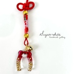 🐴❤️🐻‍❄️Horseshoe Bear charm ✵ 馬蹄になっちゃったクマさんの根付 【 RED 】 2026 干支 午年 縁起物  御守り 開運  根付 鈴  推し活 推し色 チャーム